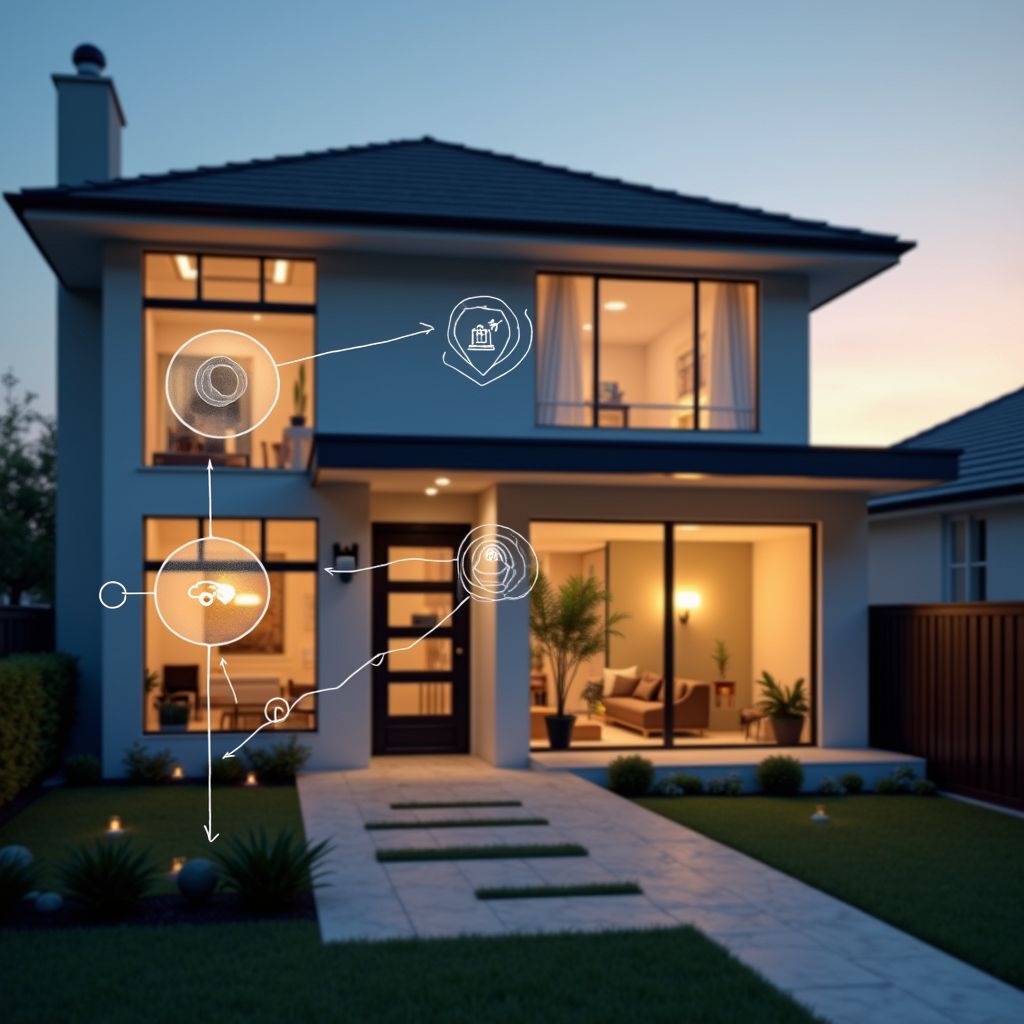 Modernes intelligentes Wohnzimmer mit Krevo Smart Home